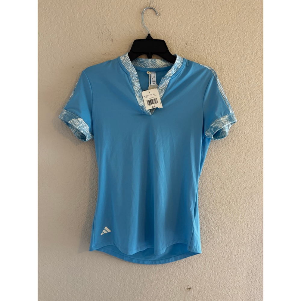 Women's Adidas Blue & White Short Sleeve Tee XS nwt